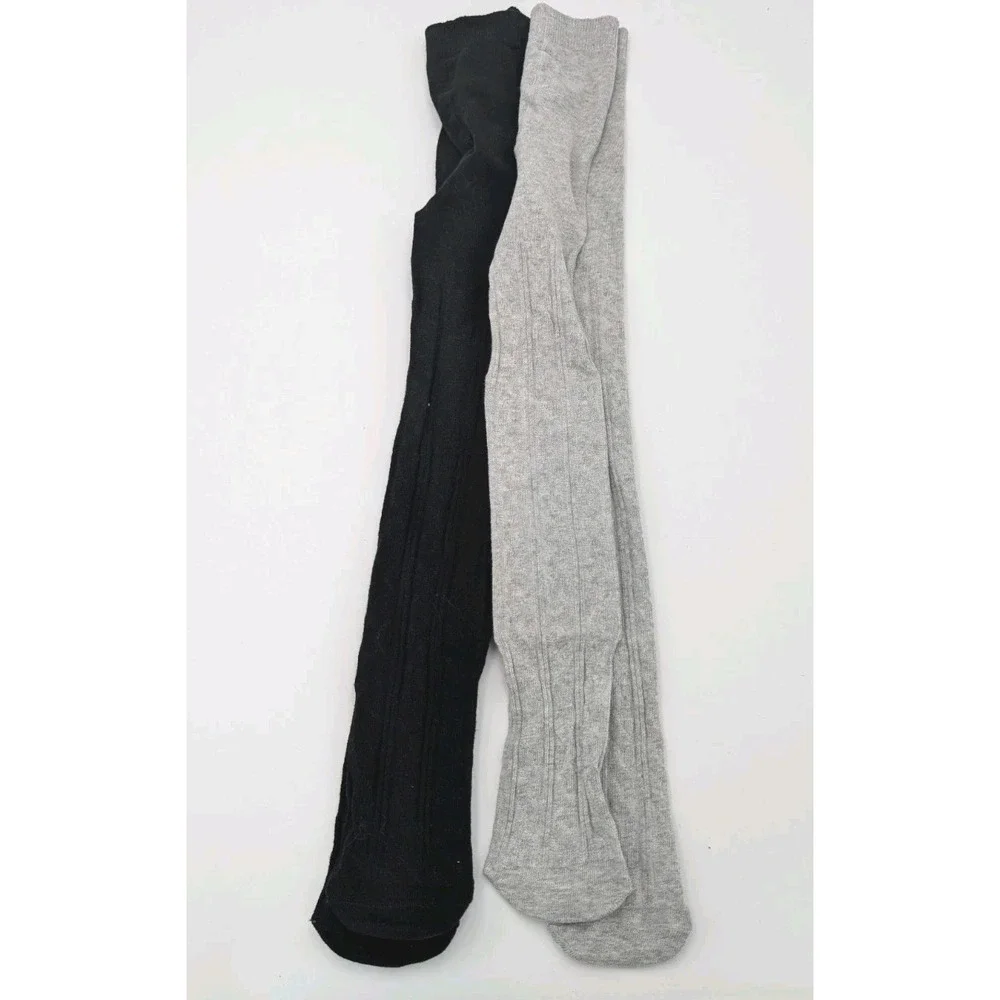 Girls gray and black Tights Size 4-6X